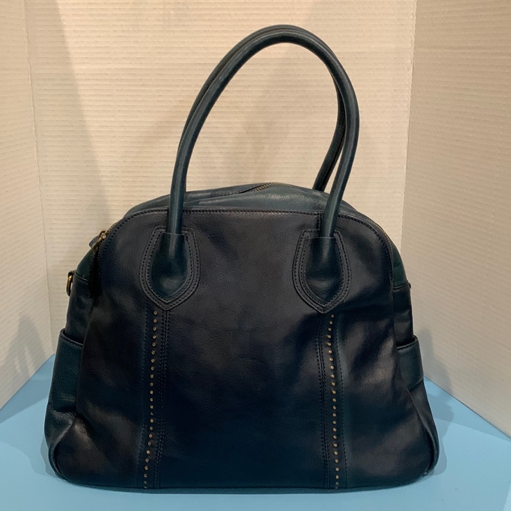 Old Trend satchel - hand painted navy/teal
